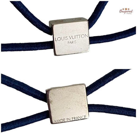 Authentic Louis Vuitton Dark Blue Hair Cube Tie - Picture 6 of 9